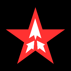 THE MOON BOY logo — red star with rocket
